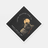 Cat 2024トータル太陽のEclipse表示パーティーInvi スタンダードランチョンナプキン (角)