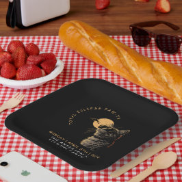 Cat 2024トータル太陽のEclipse表示パーティーInvi ペーパープレート