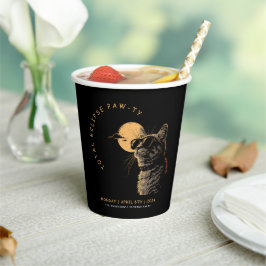Cat 2024トータル太陽のEclipse表示パーティーInvi 紙コップ