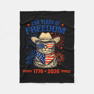 Cat 250th Anniversary USA Patriotic Freedom 1776 フリースブランケット