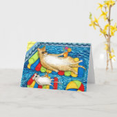 cat 373ノート・カード カード (黄色い花)