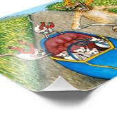 Cat 384キャッおもしろいト&オートバイのネズミ フォトプリント            (角)