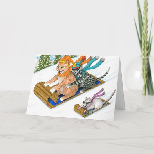 Cat 435グリーティおもしろいングカード カード (正面)