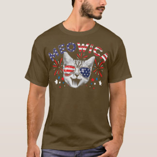 Cat 4th Of July American Flag Meowica Patriotic Ca Tシャツ