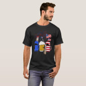 Cat 4th Of July Costumes Red White Blue Beer Glass Tシャツ (正面フル)