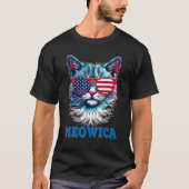 Cat 4th of July Meowica Patriotic Tシャツ (正面)