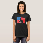 Cat 4th Of July US Flag Patriotic American Tシャツ (正面フル)