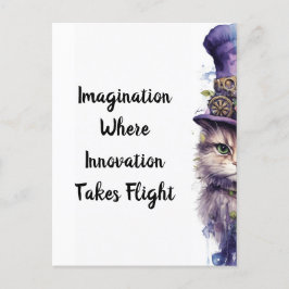 Cat 5アドベントパープルホリデーキットン ポストカード