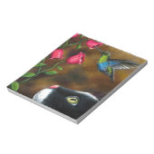 Cat 571 Tuxedo with Hummingbird ノートパッド (回転)