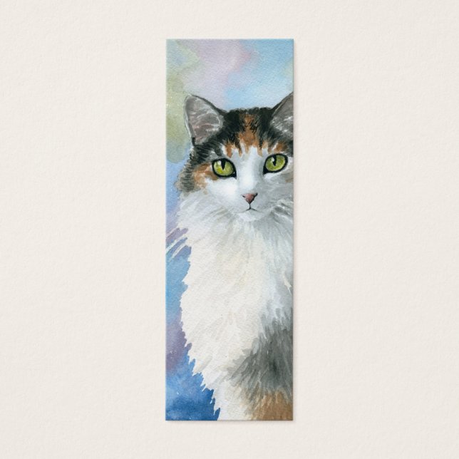 Cat 572 Calicoブックマーク小さなカード (正面)
