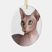 Cat 578 Sphynx white background セラミックオーナメント (右)
