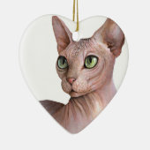 Cat 578 Sphynx white background セラミックオーナメント (右)