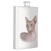 Cat 578 Sphynx white background フラスク (右)