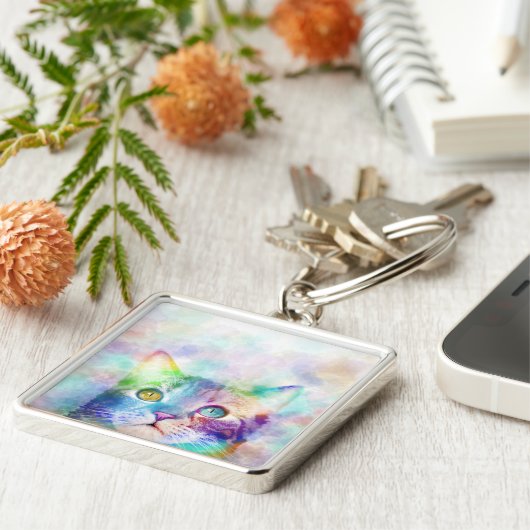 cat 663色数々の猫 キーホルダー (側面)