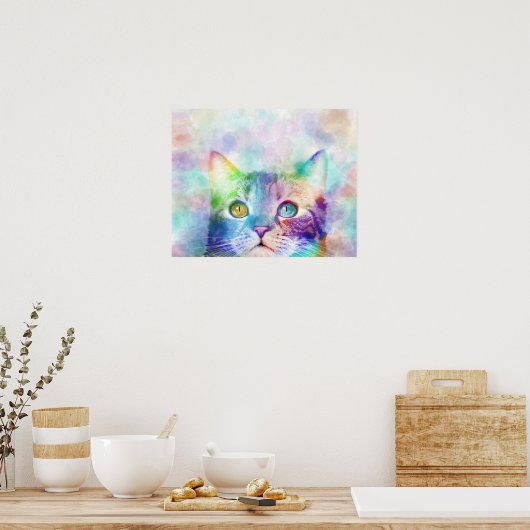 cat 663色数々の猫 ポスター (キッチン)