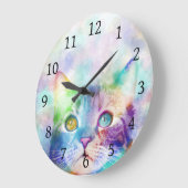 cat 663色数々の猫 ラージ壁時計 (傾斜)