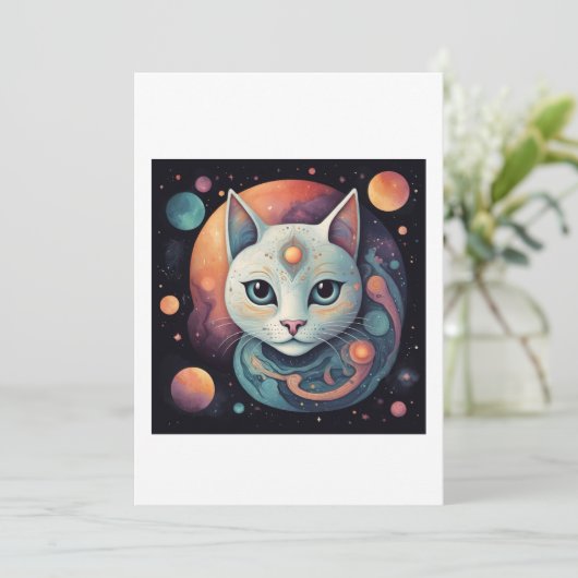 cat abstract art 招待状 (スタンド正面)