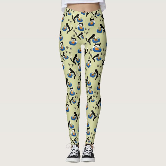 Cat and a Fishbowl Leggings レギンス (正面)