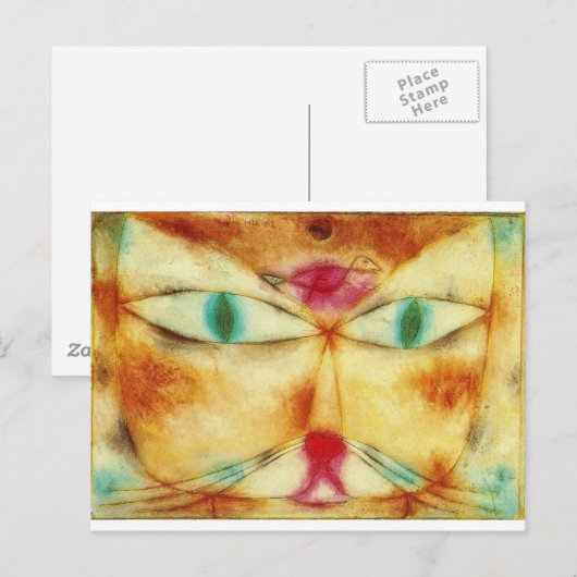 Cat and Bird - Paul Klee ポストカード (正面/裏面)