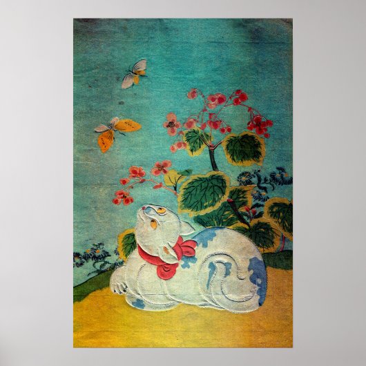 Cat and Butterfly鈴木春信 ポスター (正面)