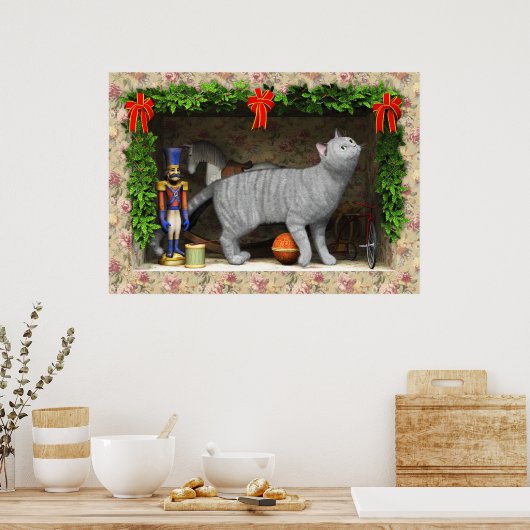Cat and Christmas stuff ポスター (キッチン)
