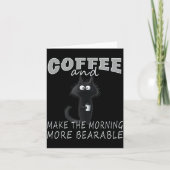 Cat And Coffee Tee Design, Funny-cat Morning Humor カード (正面)