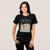 Cat and dog best friends forever トライブレンドTシャツ (正面全面)