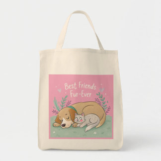 Cat and dog best friends forever トートバッグ
