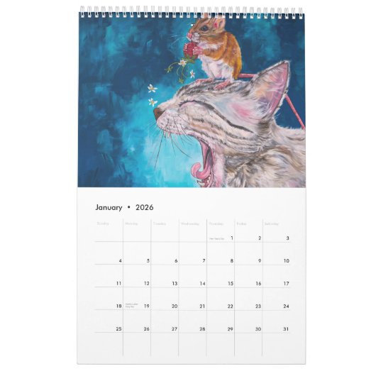 Cat and Dog Calendar 2026 カレンダー (1月 2026)