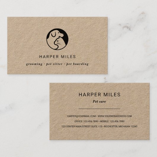 cat and dog logotype 名刺 (正面/裏面)