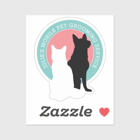 Cat and Dog Mobile Pet Groomer シール (シート)