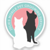 Cat and Dog Mobile Pet Groomer シール (正面)