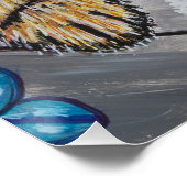 Cat and floral background poster  ポスター (コーナー)