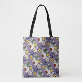 Cat and floral pattern tote bag  トートバッグ