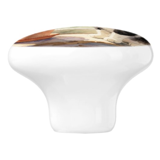 Cat and Flower Themed セラミックノブ (側面)