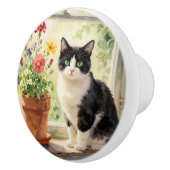 Cat and Flower Themed セラミックノブ (右)
