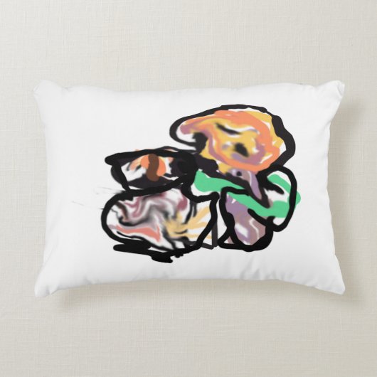 Cat and flowers  fun アクセントクッション (正面)