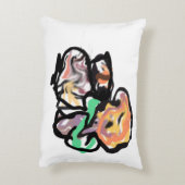 Cat and flowers  fun アクセントクッション (裏面(縦))