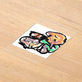 Cat and flowers  fun アクリル招待状 (レイダウン)