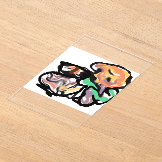 Cat and flowers  fun アクリル招待状 (レイダウン)