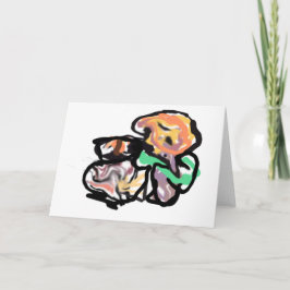 Cat and flowers  fun カード