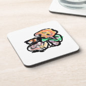 Cat and flowers  fun コースター (左側)