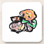 Cat and flowers  fun コースター (正面)