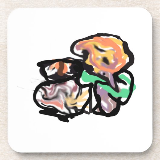 Cat and flowers  fun コースター (正面)