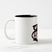 Cat and flowers  fun ツートーンマグカップ (左)