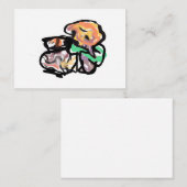 Cat and flowers  fun ノートカード (正面/裏面)