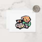 Cat and flowers  fun ノートカード (正面/裏面インサイチュ)