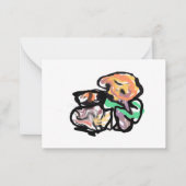 Cat and flowers  fun ノートカード (正面)