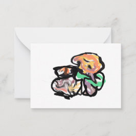 Cat and flowers  fun ノートカード