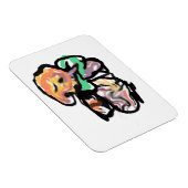 Cat and flowers fun マグネット (右側)